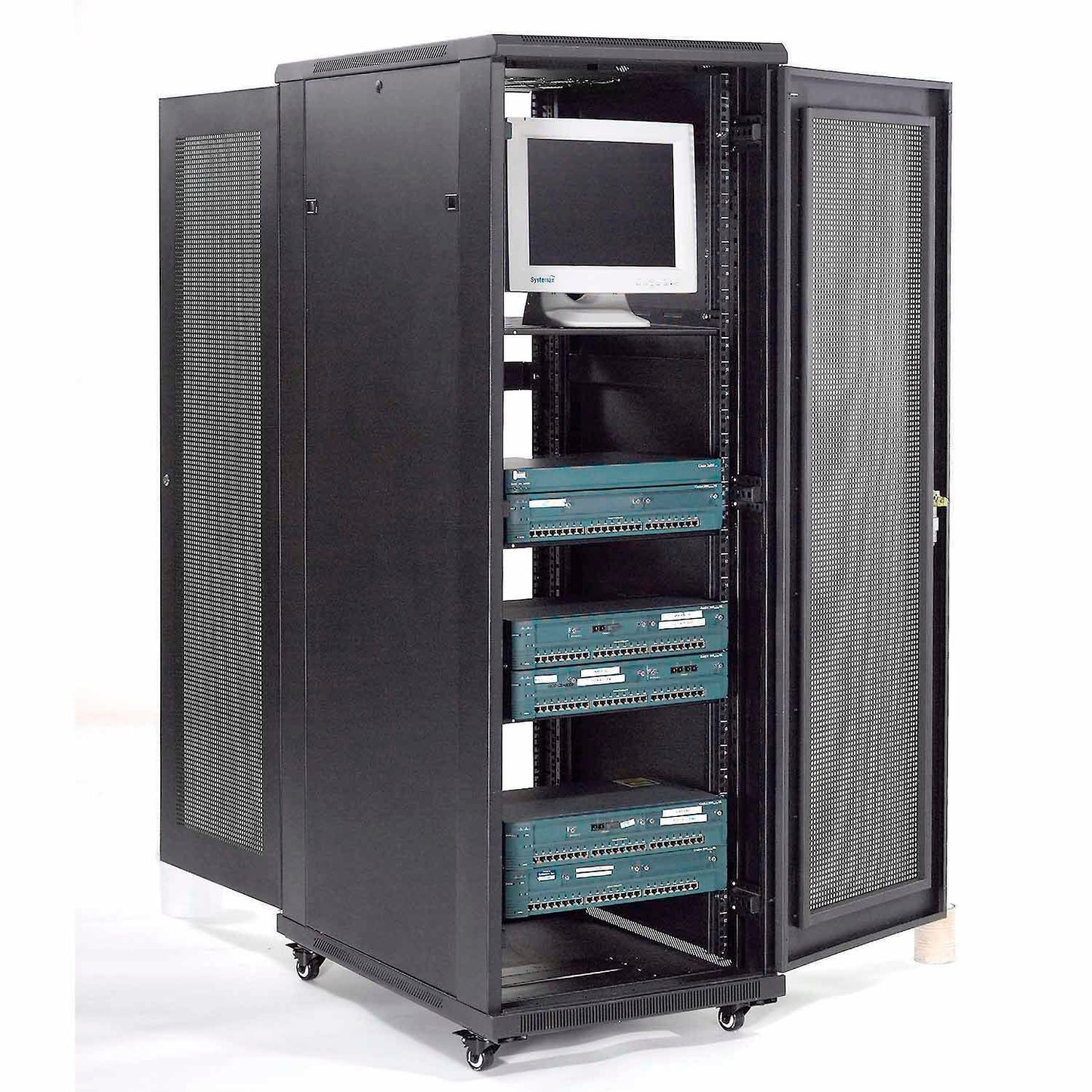 Global Industrial Network Server Data Rack Enclosure Cabinet, Vented Doors, 37U, Unassembled (WB239116)