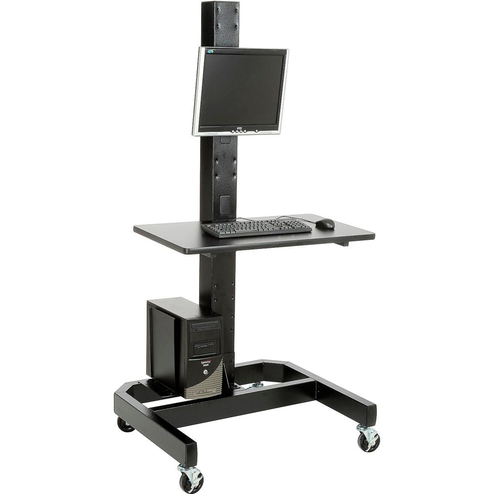Global Industrial Orbit Mobile Computer Cart with VESA Mount, Black (WB239138BK)