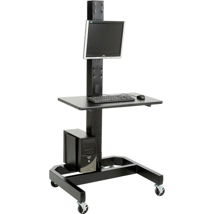 Global Industrial Orbit Mobile Computer Cart with VESA Mount, Black (WB239138BK)