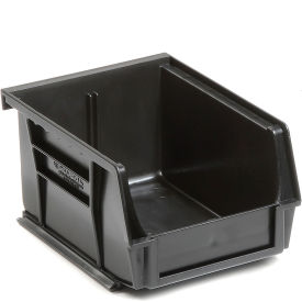 Global Industrial Plastic Hang & Stack Bin, 5-3/8"L x 4-1/8"W x 3"H, Black (WB269680BK)