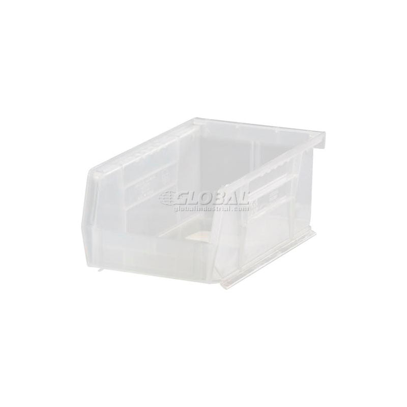 Global Industrial Plastic Hang & Stack Bin, 7-3/8"L x 4-1/8"W x 3"H, Clear (WB269681CL)