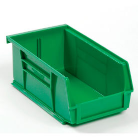 Global Industrial Plastic Hang & Stack Bin, 7-3/8"L x 4-1/8"W x 3"H, Green (WB269681GN)