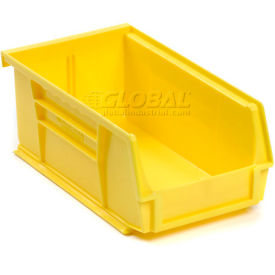 Global Industrial Plastic Hang & Stack Bin, 7-3/8"L x 4-1/8"W x 3"H, Yellow (WB269681YL)