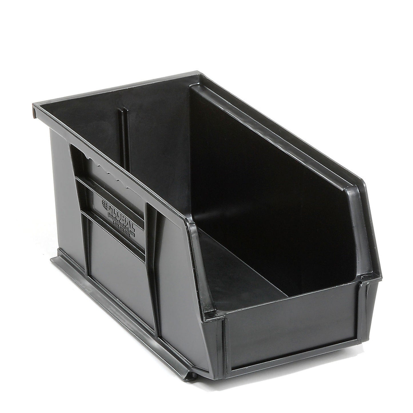Global Industrial Plastic Hang & Stack Bin, 10-7/8"L x 5-1/2"W x 5"H, Black (WB269682BK)