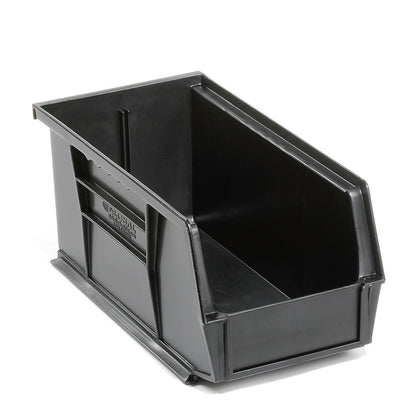 Global Industrial Plastic Hang & Stack Bin, 10-7/8"L x 5-1/2"W x 5"H, Black (WB269682BK)