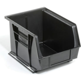 Global Industrial Plastic Hang & Stack Bin, 10-3/4"L x 8-1/4"W x 7"H, Black (WB269683BK)