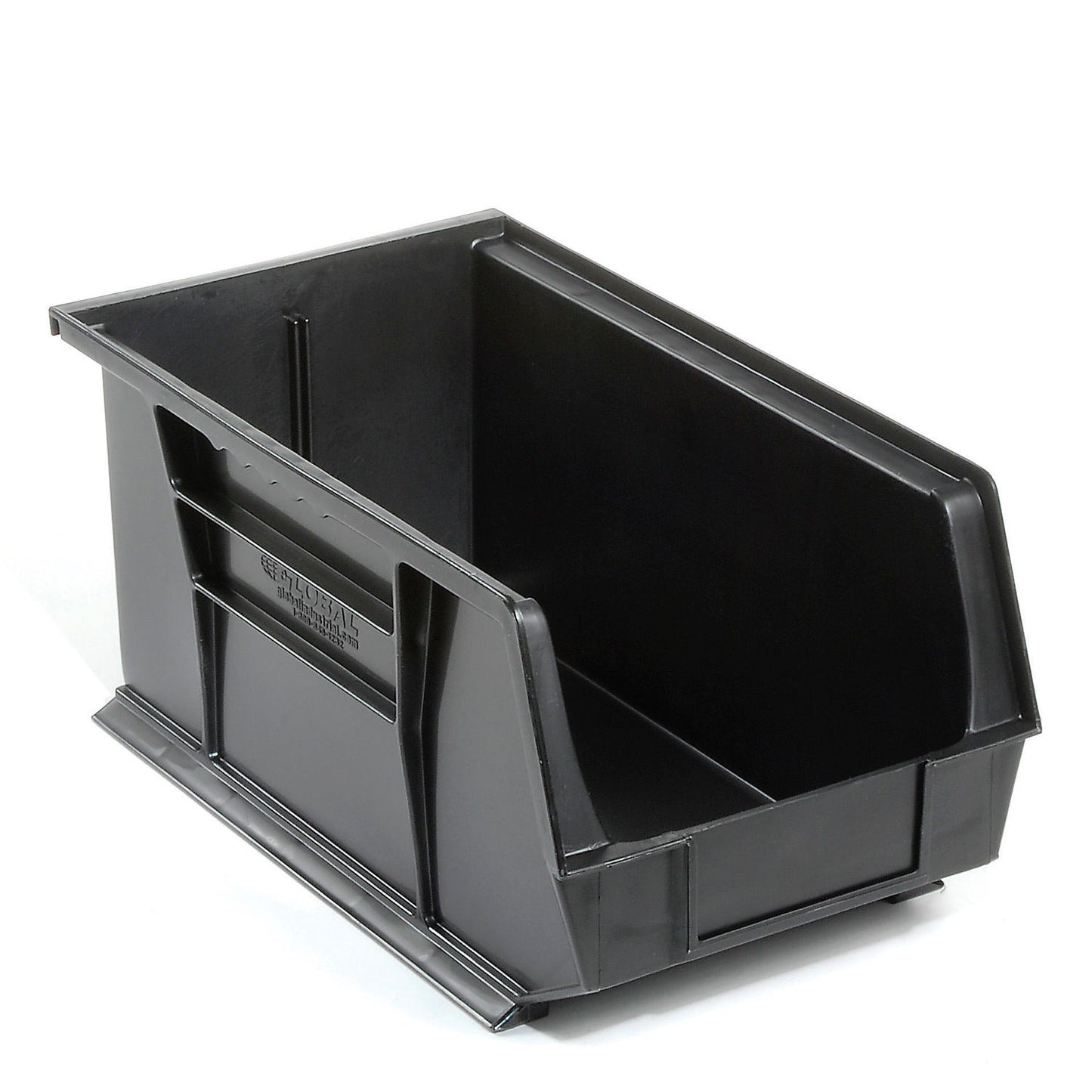 Global Industrial Plastic Hang & Stack Bin, 14-3/4"L x 8-1/4"W x 7"H, Black (WB269684BK)