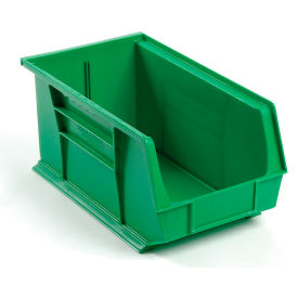 Global Industrial Plastic Hang & Stack Bin, 14-3/4"L x 8-1/4"W x 7"H, Green (WB269684GN)