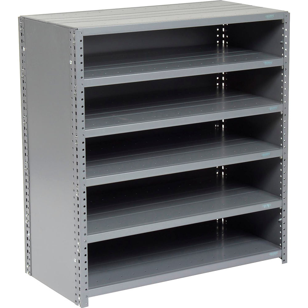 Global Industrial 6 Shelf, Closed Steel Shelving, 36"W x 18"D x 39"H, Starter, 20 GA, Gray (WB239605)
