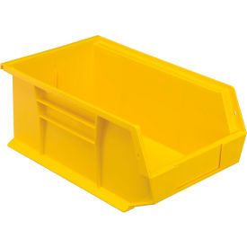 Global Industrial Plastic Hang & Stack Bin, 13-5/8"L x 8-1/4"W x 6"H, Yellow (WB239609YL)