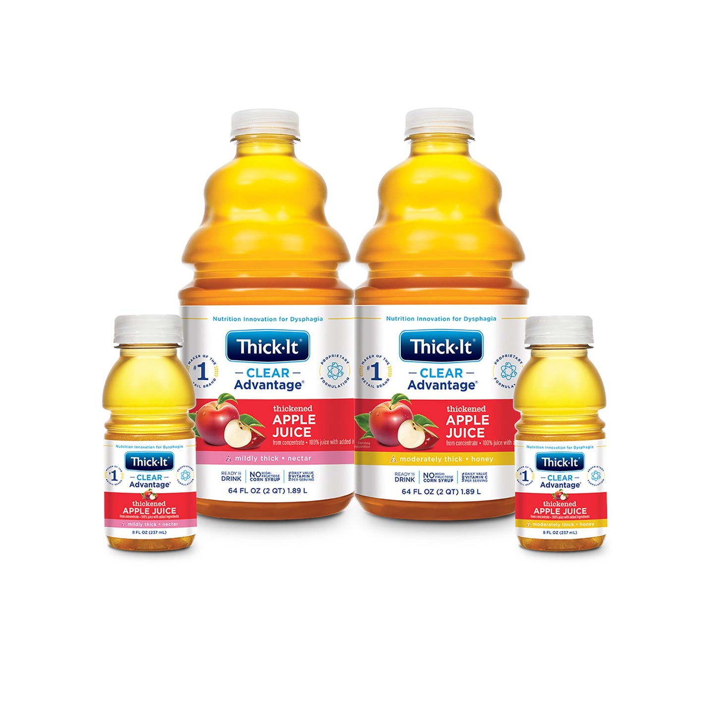 Thick-It® Clear Advantage® Thickened Beverage 8 oz. Bottle Apple Flavor Liquid IDDSI Level 2 Mildly Thick (803175_CS)