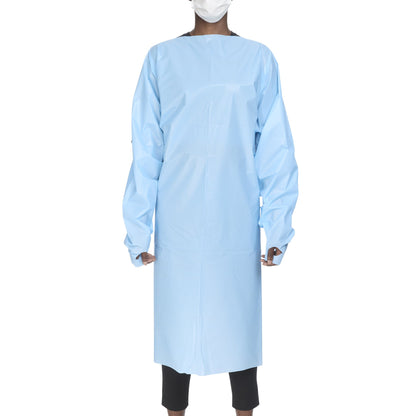McKesson Protective Procedure Gown One Size Fits Most Blue NonSterile AAMI Level 2 Disposable (1172304_CS)