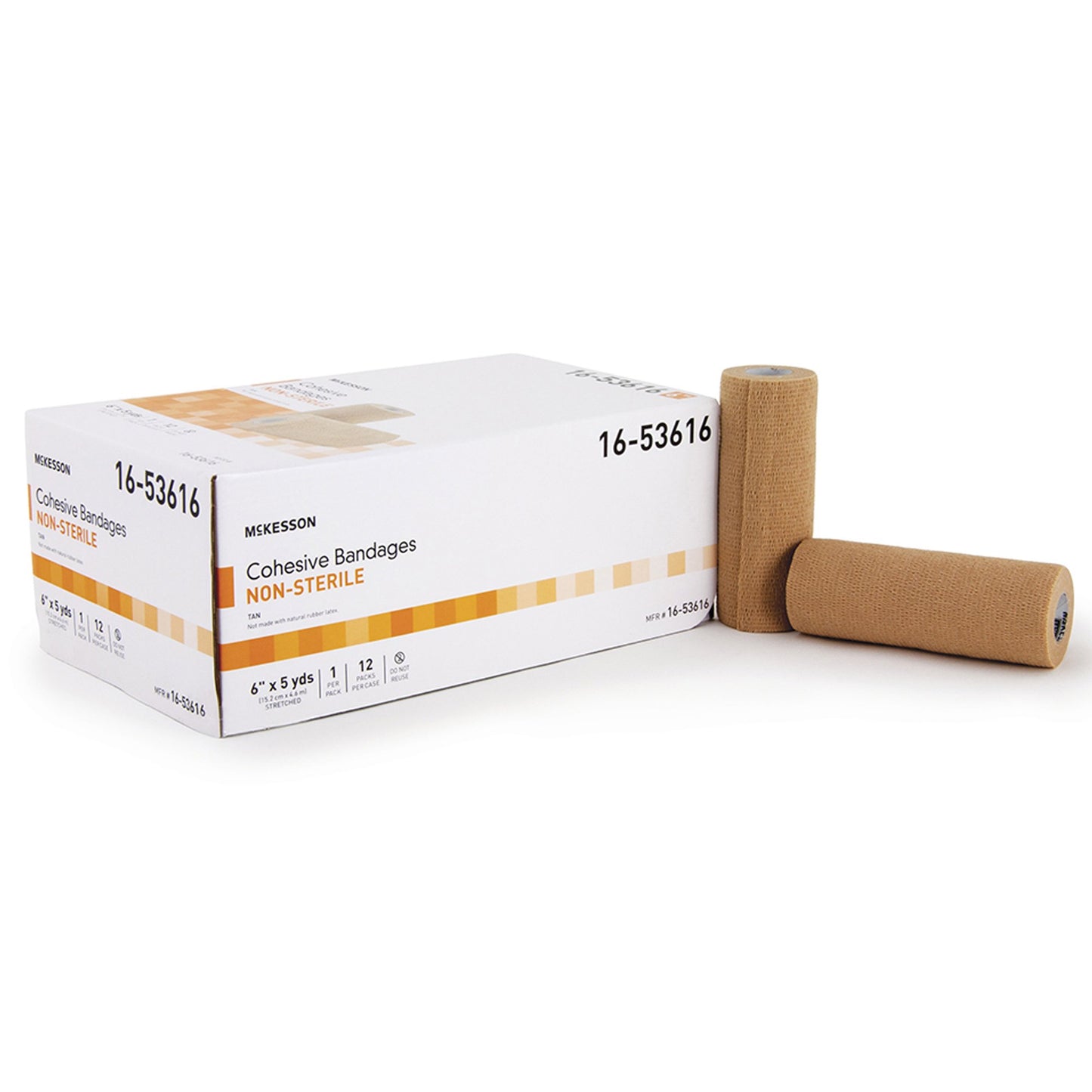 McKesson Cohesive Bandage 6 Inch X 5 Yard Self-Adherent Closure Tan NonSterile Standard Compression (520548_EA)