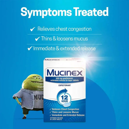 Mucinex® Cold and Cough Relief 600 mg Strength Extended Release Tablet 100 per Bottle (777455_BT)