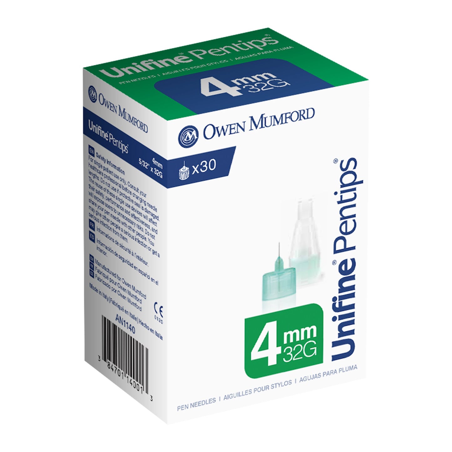 Unifine® Pentips® Standard Insulin Pen Needle 32 Gauge 4 mm Length NonSafety (1233063_BX)