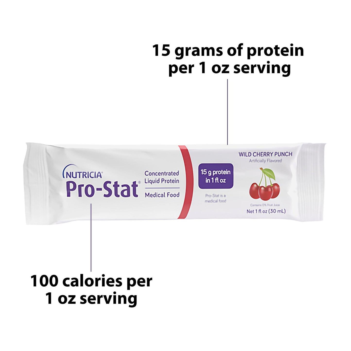 Pro-Stat® Oral Supplement Wild Cherry Punch Flavor Liquid 1 oz. Individual Packet (625275_CS)