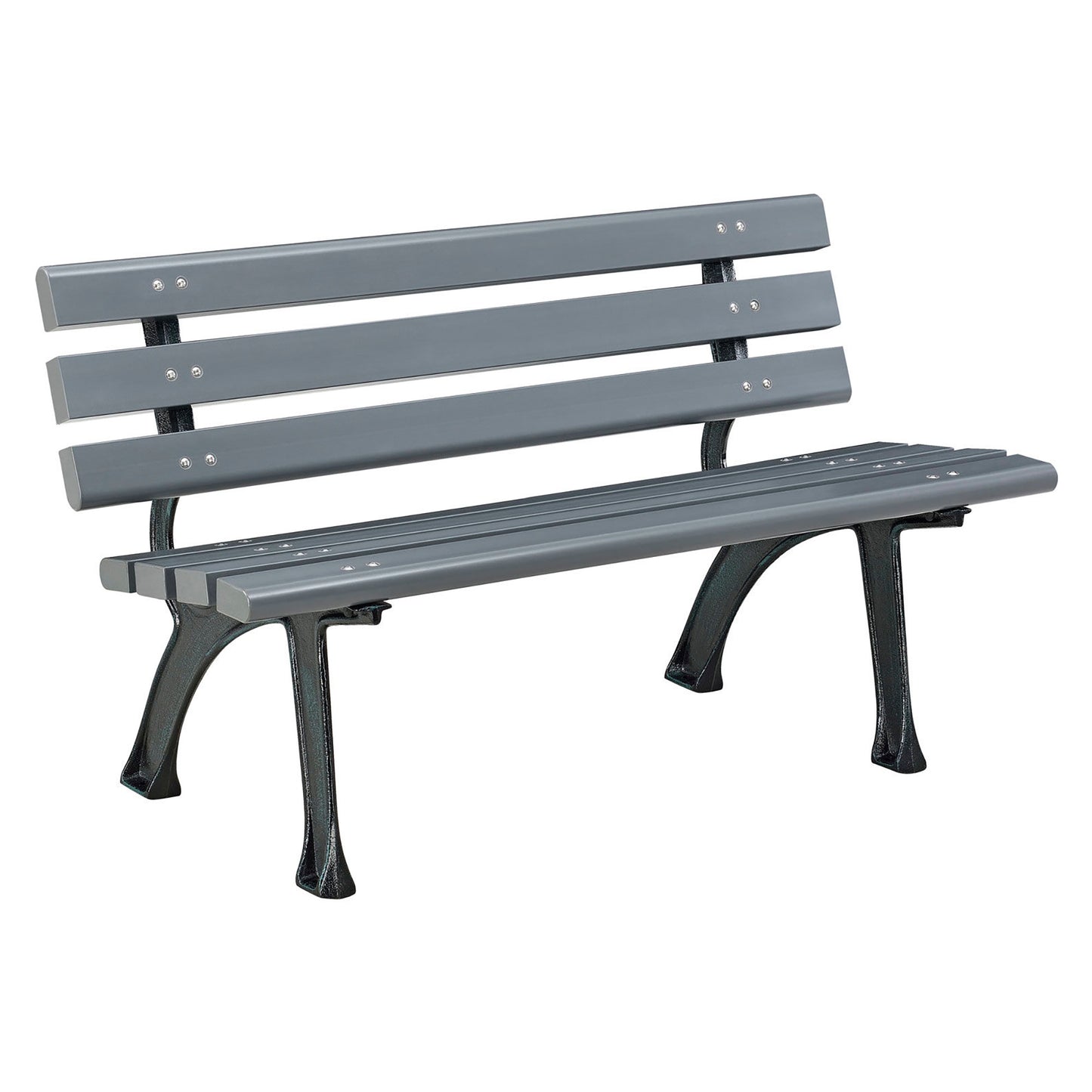 Global Industrial 4' Park Bench w/ Backrest, Gray (WB240125GY)