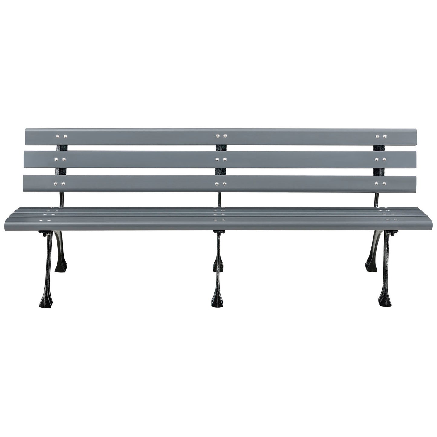 Global Industrial 6' Park Bench w/ Backrest, Gray (WB240126GY)
