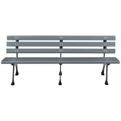 Global Industrial 6' Park Bench w/ Backrest, Gray (WB240126GY)