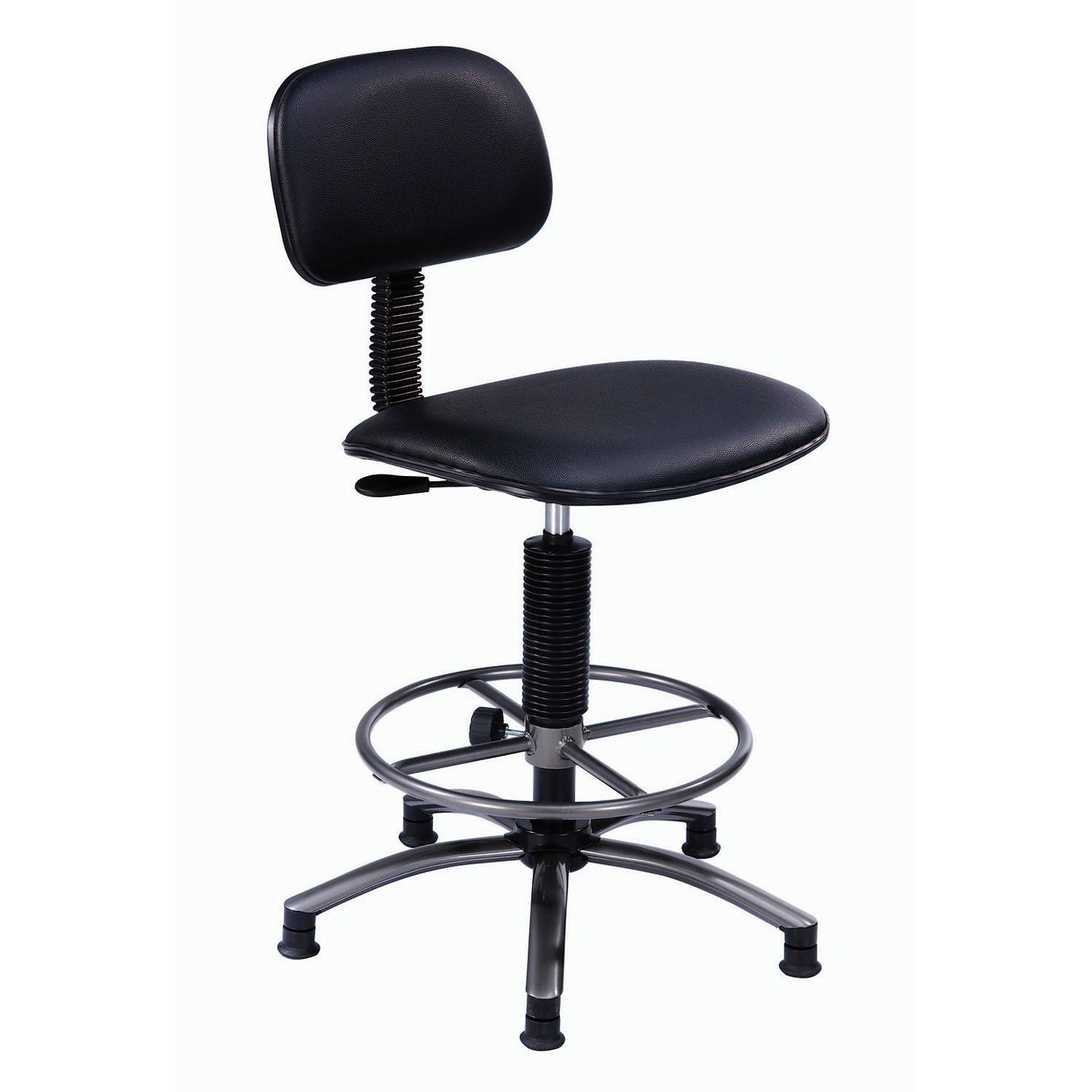 Interion Office Stool - Vinyl - 21"- 25" - Black (WB240145)