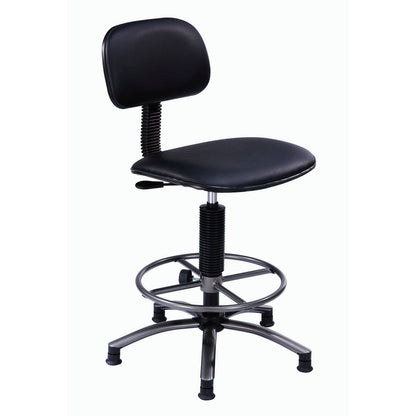 Interion Office Stool - Vinyl - 21"- 25" - Black (WB240145)