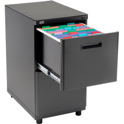 Interion Traditional Pedestal File, 2 Drawers, 16"W x 20"D x 29"H, Black (WB248771)
