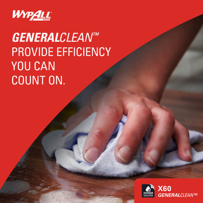 WypAll® General Clean X60 Task Wipe 1180 Sheets Pop-Up™ Box 9.1 X 165.8 Inch NonSterile Limited Reuse (1252415_CS)