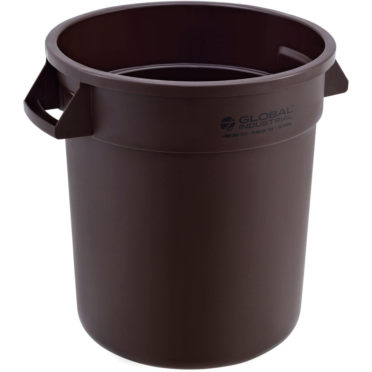 Global Industrial Plastic Trash Can, 10 Gallon, Brown (WB240456BN)