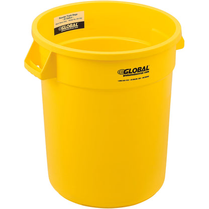 Global Industrial Plastic Trash Can - 20 Gallon Yellow (WB240458YL)