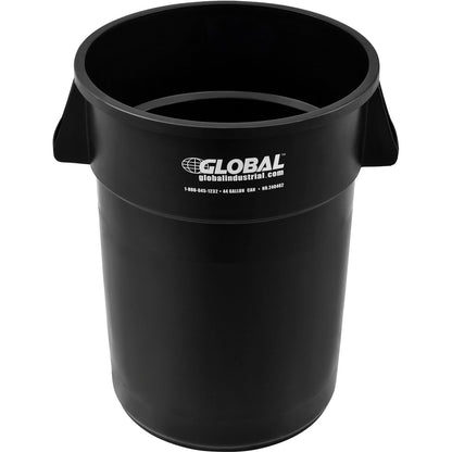 Global Industrial Plastic Trash Can - 44 Gallon Black (WB240462BK)