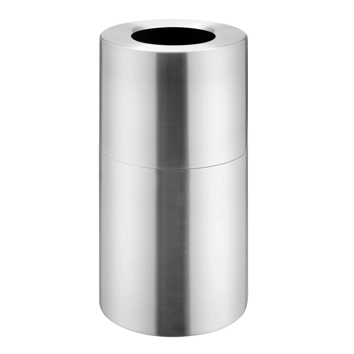Global Industrial Aluminum Round Open Top Trash Can, 20 Gallon, Satin Clear (WB240716)