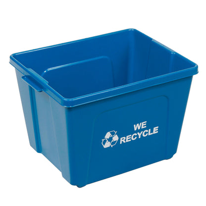 Global Industrial Curbside Recycling Bin, 14 Gallon, Blue (WB240771)