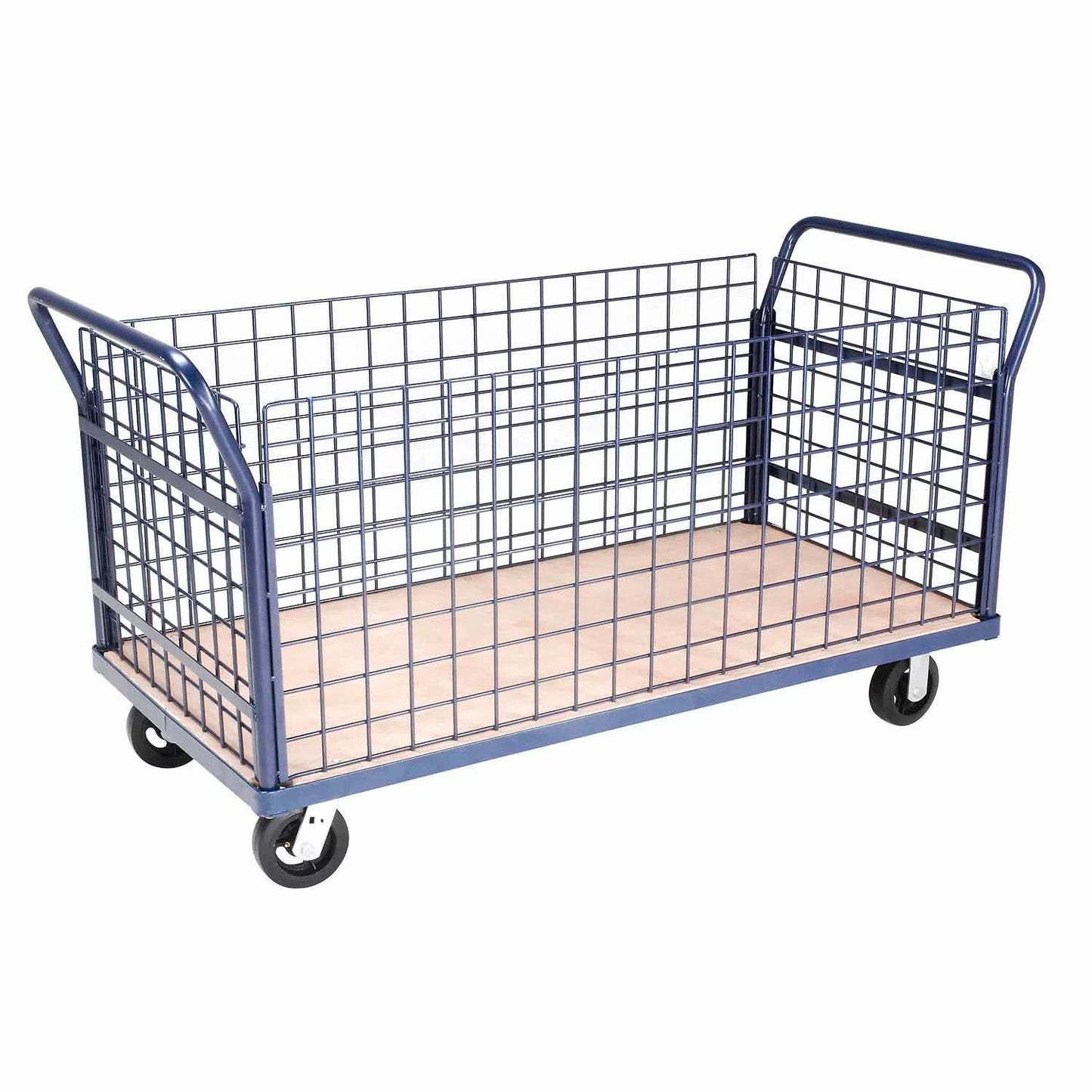 Global Industrial Euro Truck with 4 Wire Sides & Wood Deck 60 x 30 2000 Lb. Capacity (WB241512)
