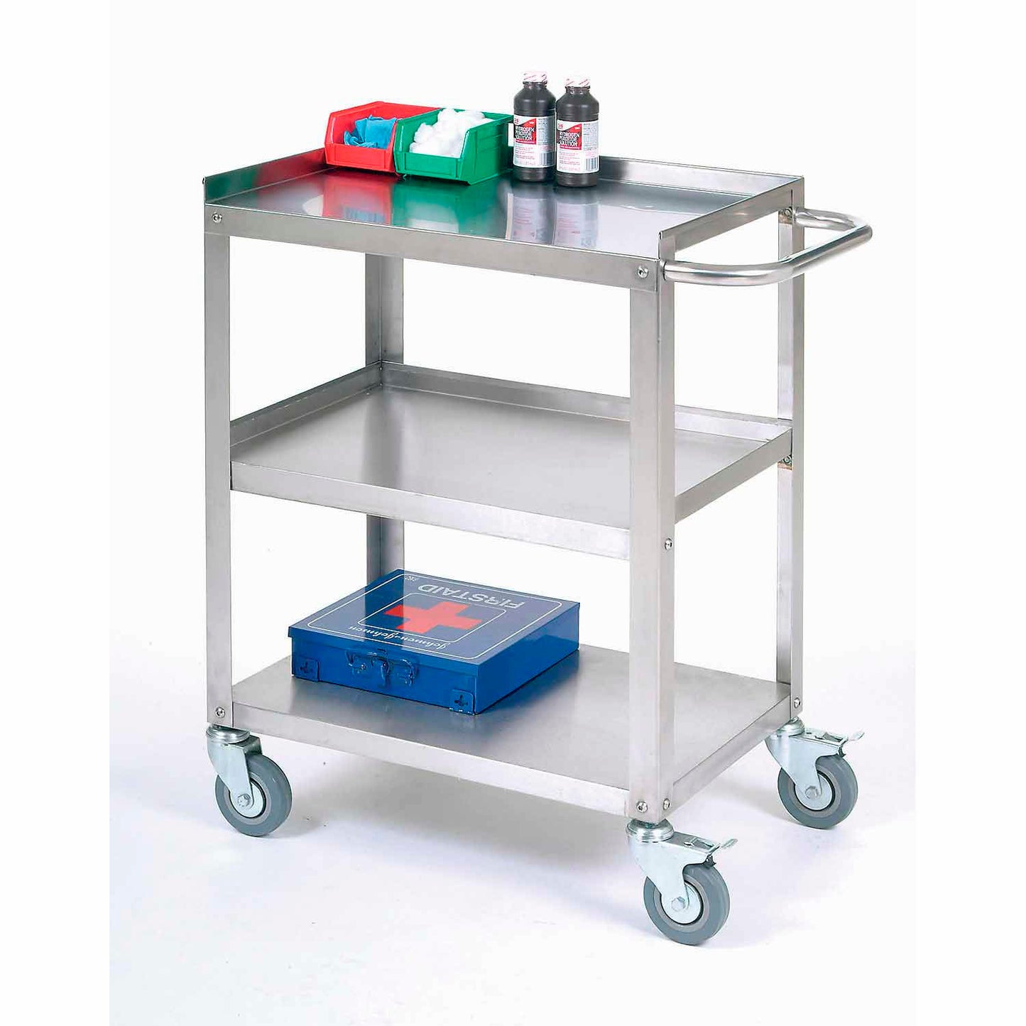 Global Industrial Stainless Steel Utility Cart, 400 lb. Capacity, 24"L x 16-1/4"W x 33"H (WB241586)