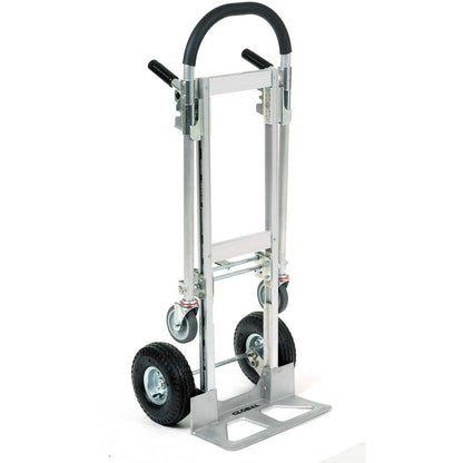 Global Industrial Junior Aluminum 2-in-1 Convertible Hand Truck With Pneumatic Wheels (WB241664)