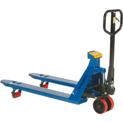 Global Industrial Manual Pallet Jack Scale Truck, 5500 lb. Capacity, 27"W x 48"L Forks (WB242066)