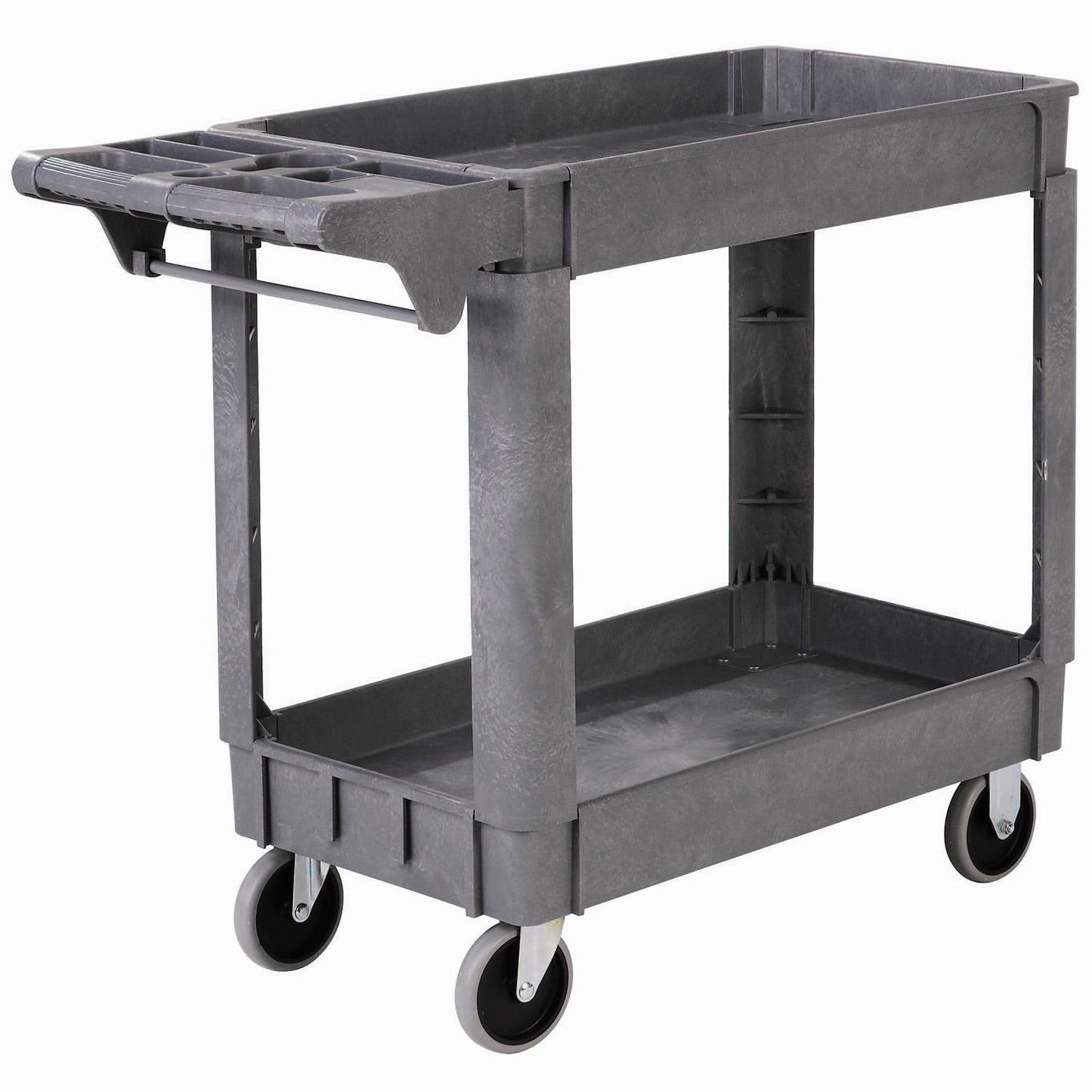 Global Industrial Utility Cart w/2 Shelves & 5" Casters, 500 lb. Capacity, 40"L x 17"W x 33"H (WB242080)