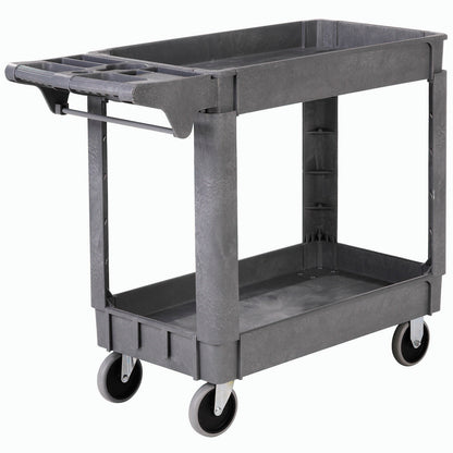 Global Industrial Utility Cart w/2 Shelves & 5" Casters, 500 lb. Capacity, 40"L x 17"W x 33"H (WB242080)