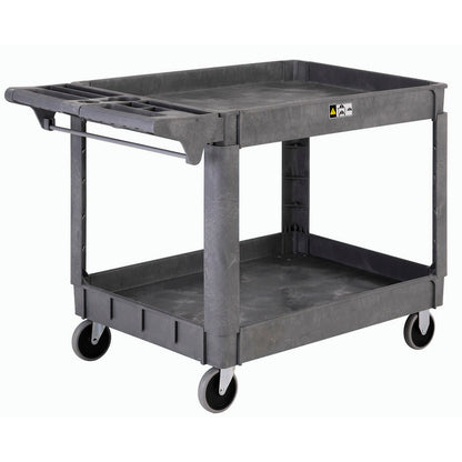 Global Industrial Utility Cart w/2 Shelves & 5" Casters, 500 lb. Capacity, 46"L x 25"W x 33"H (WB242081)