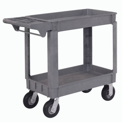 Global Industrial Utility Cart w/2 Shelves & 6" Casters, 500 lb. Capacity, 40"L x 17"W x 35"H (WB242082)