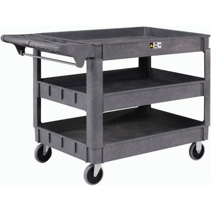 Global Industrial Utility Cart w/3 Shelves & 5" Casters, 500 lb. Capacity, 46"L x 25"W x 33"H (WB242086)