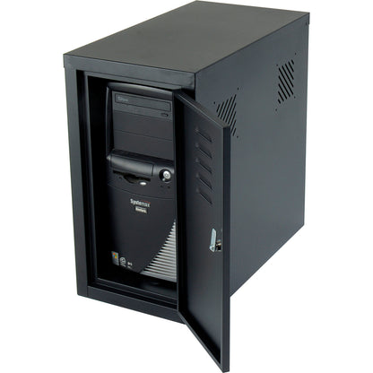 Global Industrial Security Computer CPU Enclosed Cabinet Side Car, Black (WB253700BK)