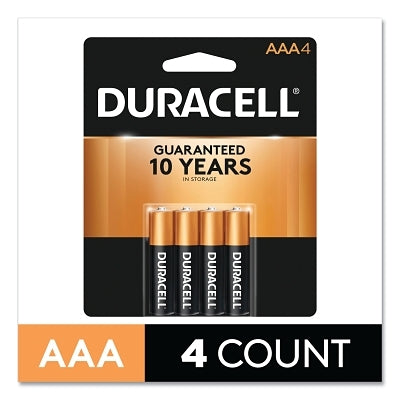 Duracell CopperTop Alkaline Battery, AAA, 1.5V, 4/PK (243-MN2400B4Z)
