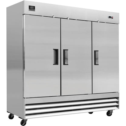 Global Industrial Nexel Reach In Freezer, 3 Solid Doors, 72 Cu. Ft., Stainless Steel (WB243036)