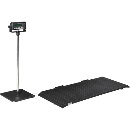 Global Industrial Digital Floor Scale With LCD Indicator & Stand, 1,000 lb x 0.5 lb (WB244243)