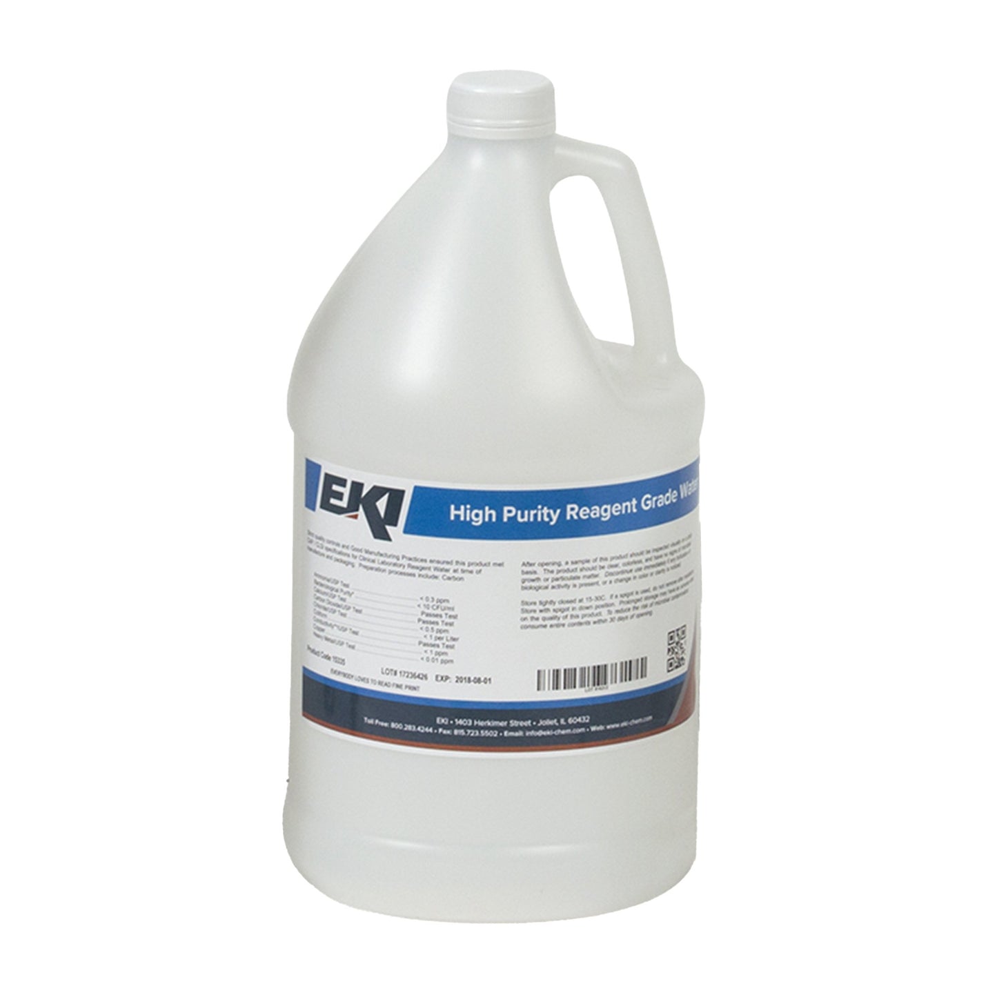 EK Industries Inc Chemistry Reagent Deionized Water Reagent Grade / ASTM Type I 100% 1 gal. (898065_EA)