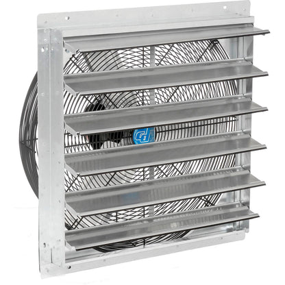 Global Industrial Continental Dynamics Direct Drive 24" Exhaust Fan w/ Shutter, 2 Speed, 7000 CFM, 1/4HP, 1Phase (WB294497A)