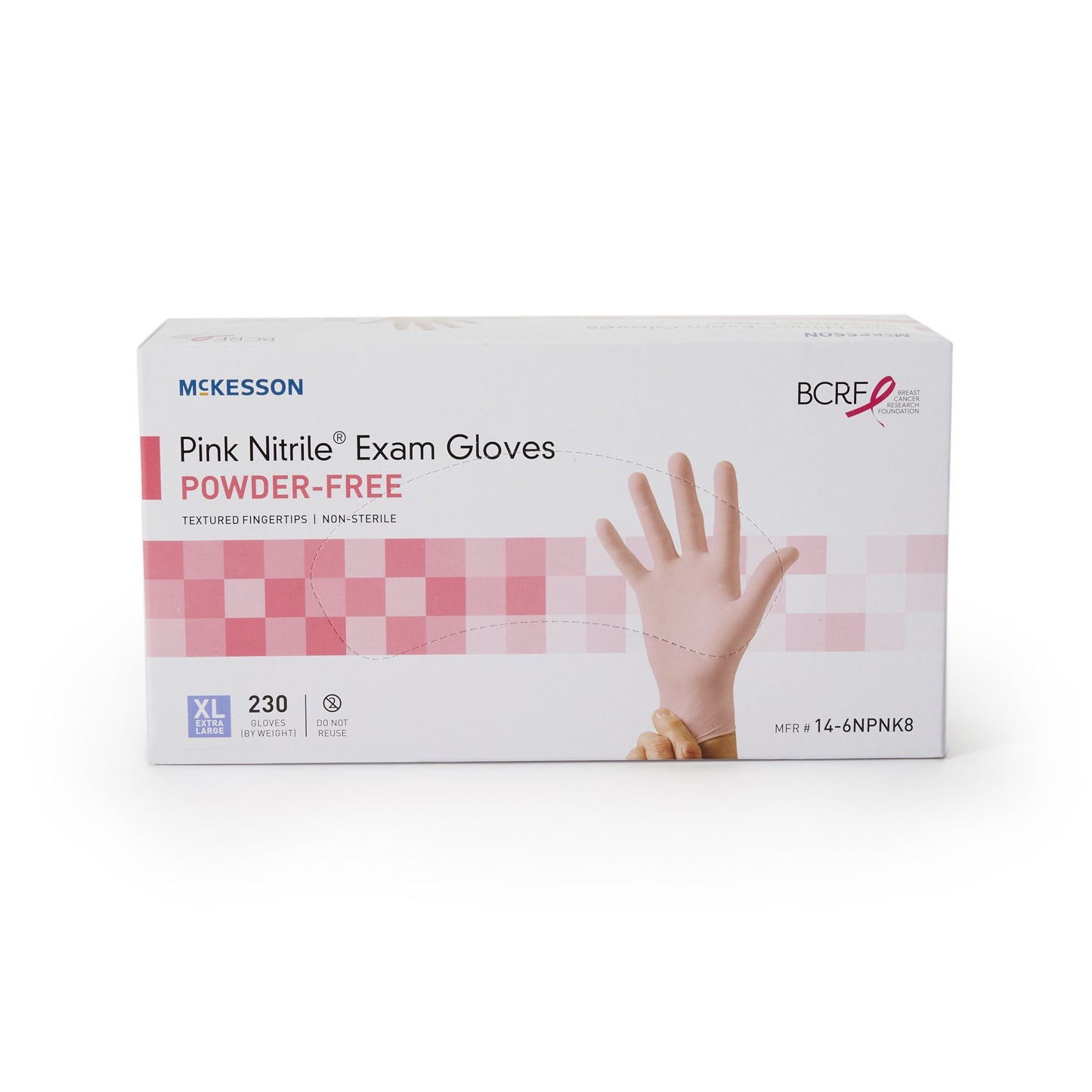McKesson Pink Nitrile® Exam Glove X-Large NonSterile Nitrile Standard Cuff Length Textured Fingertips Pink Not Rated (1065404_BX)