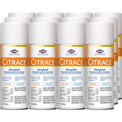 Clorox Healthcare® Citrace® Hospital Surface Disinfectant / Sanitizer Alcohol Based Aerosol Spray Liquid 14 oz. Can Citrus Scent NonSterile (156486_CS)