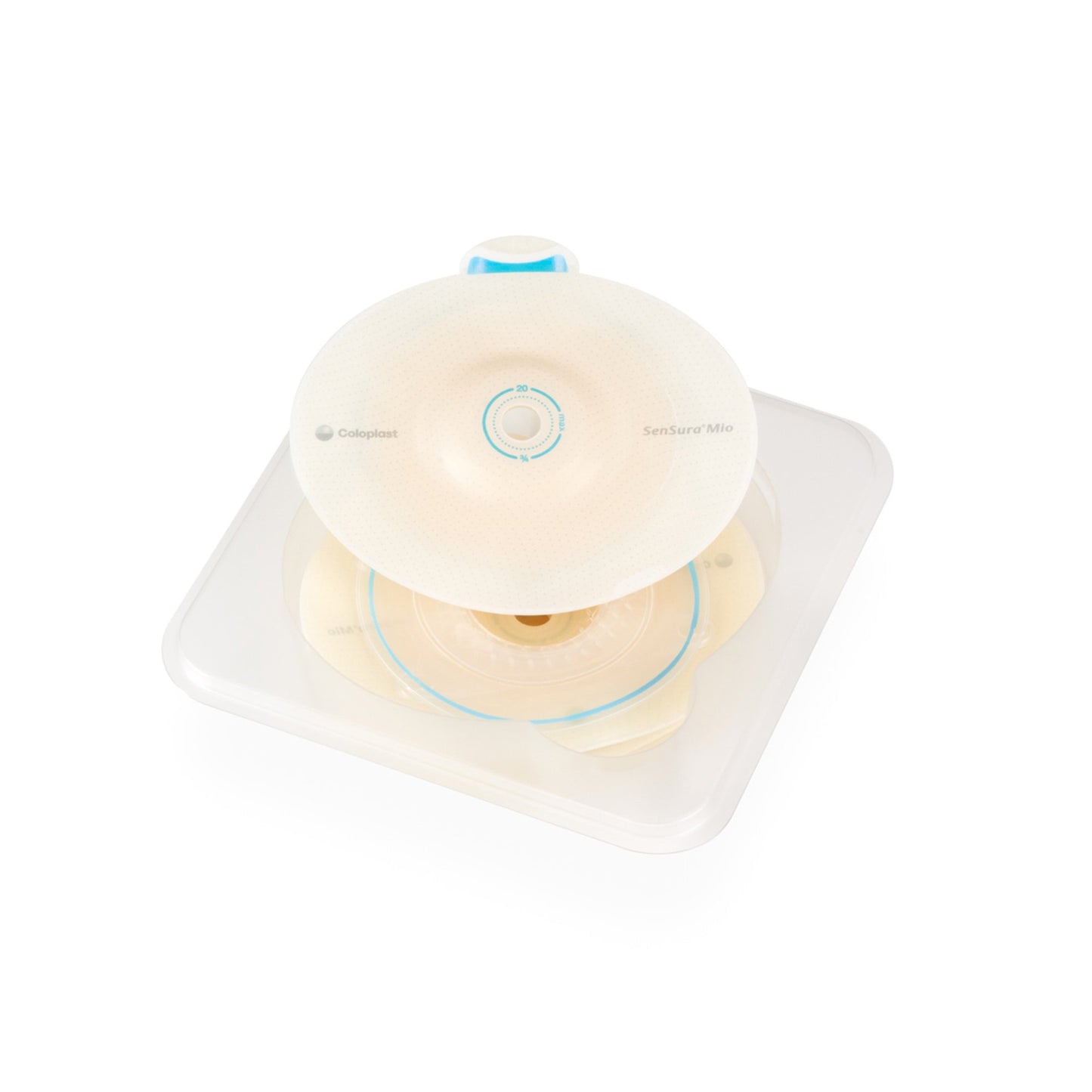 SenSura® Mio Flex Ostomy Barrier Precut, Standard Wear Elastic Adhesive 50 mm Flange Red Code System 13/16 Inch Opening (1011418_BX)